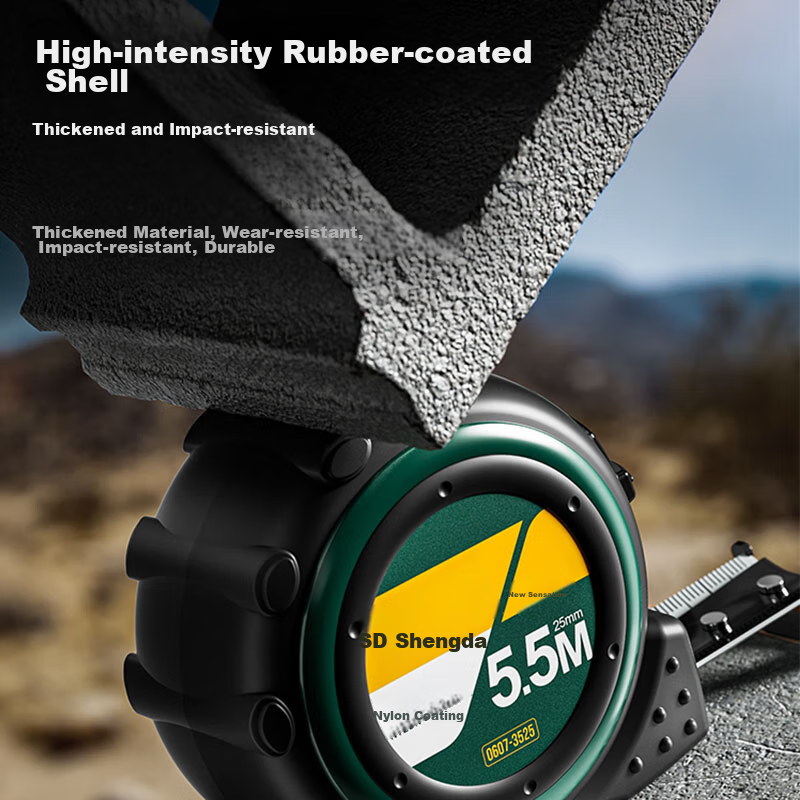 Shengda Steel Tape Measure, Carpenter's Ruler, Box Ruler, Renovation Measuring Tool, Nylon-Coated, Drop-Resistant, High-Precision, National Standard Grade, 7.5m*25mm