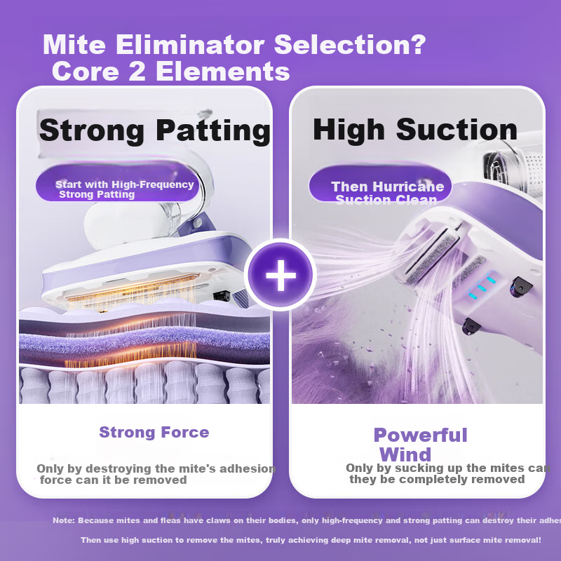Jingzao Little Seal Lite Mite Remover Vacuum Cleaner All-In Machine with Dual Cups for Dust And Mite Separation, Smart Display, Home Bed Anti-Mite Device, UV Sterilization, 60°C Hot Air