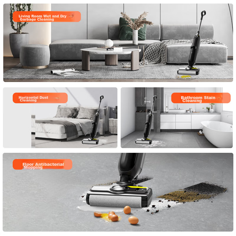 Yili Handheld Cordless Vacuum Cleaner, All-In Mop And Vacuum for Home Use, Electric Mop And Vacuum Cleaner, Three-In Automatic Cleaning Mop, Long Battery Life [National Subsidy]