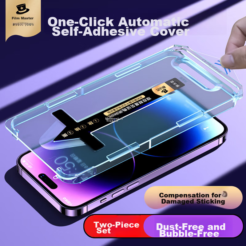 Mofa Jiang Tempered Glass Screen Protector for Apple IPhone 14 Pro And IPhone 14 Pro Max, Dust-Free Installation Tool, Bubble Remover, Earpiece Dust-Proof Mesh, Ultra-Clear - [2-Pack]