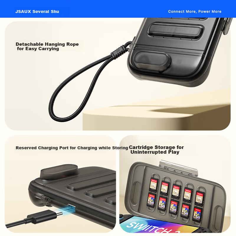 JSAUX Jiusuo Switch 2 Protective Case, Transparent Full Coverage Shell, Suitable for Nintendo Switch 2, Integrated Hard Shell, Game Console NS2 Soft Silicone Case, Storage Box for Second Generation, A