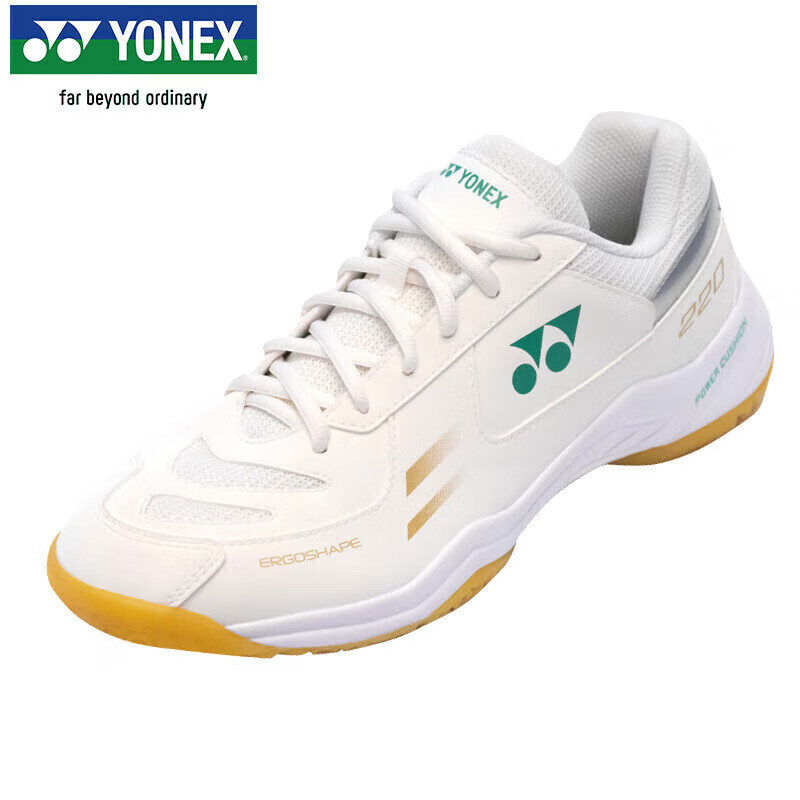 YONEX Badminton Shoes, Wear-Resistant, Shock-Absorbing, Non-Slip, Comfortable, for Competition And Training, SHB220CR, Off-White, Size 36