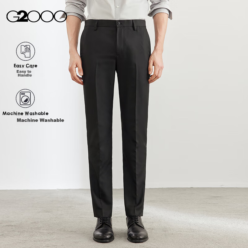 G2000 Mall Matching Anti-Static Washable Slim-Fit Dress Pants 41152073G2, Black, Size 32