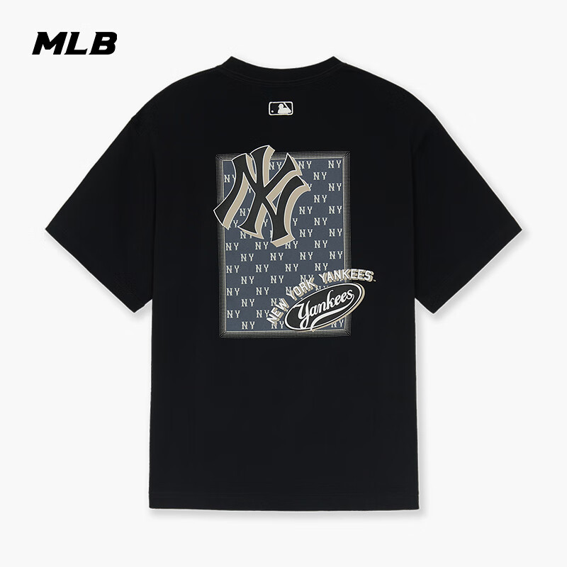 MLB  Women's Short Sleeve T-shirt with Printed Back, Fashionable Loose Fit, 25th Season New Style 3ATSM2153-50BKS-XXL