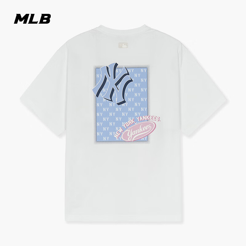 MLB Men's and Women's Short Sleeve T-shirt with Printed Back, Fashionable Loose Fit, 25th Season New Style 3ATSM2153-50WHS-XL