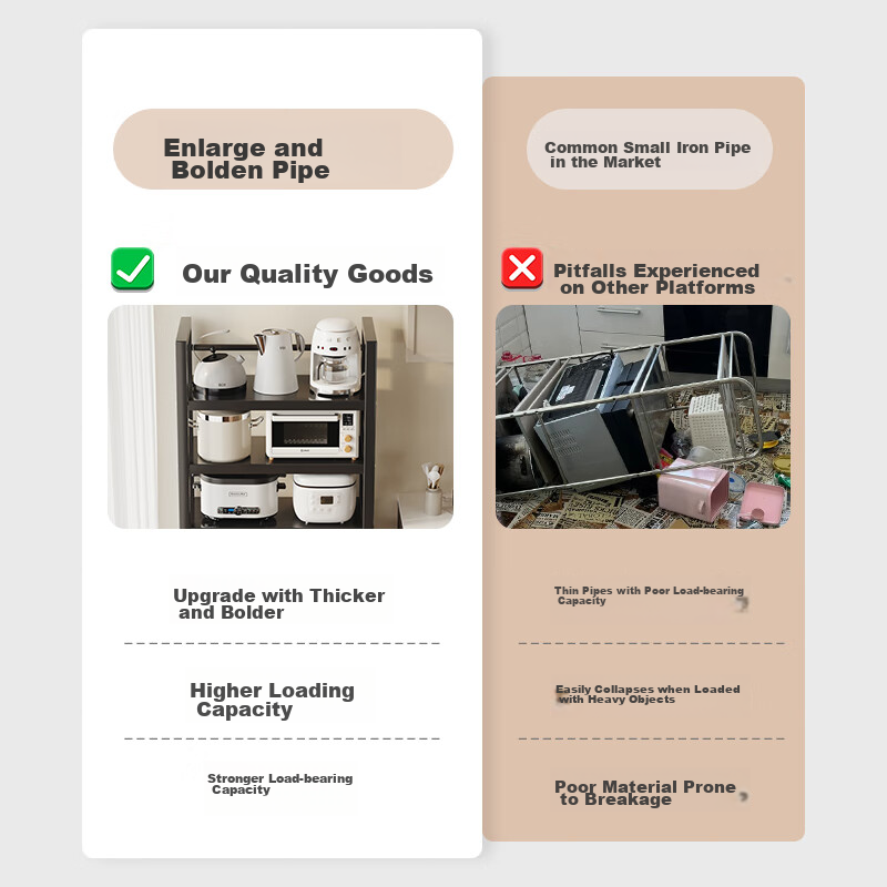 Yicainianhuan Kitchen Storage Rack, Floor-Standing Storage Shelf, Multi-Layer Trolley for Snacks, Living Room Mobile Vegetable Basket, Storage Rack 6386