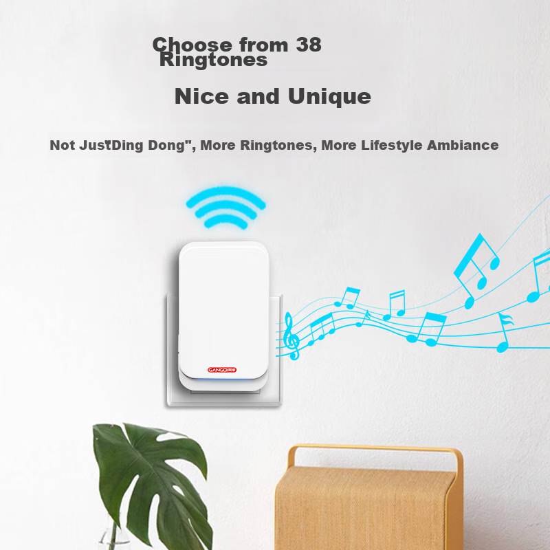 Gangqi GQ-M3 Doorbell, Wireless Home Doorbell, Electronic Remote Control, Long-Range Elderly Call Button, Welcome Device, One-To