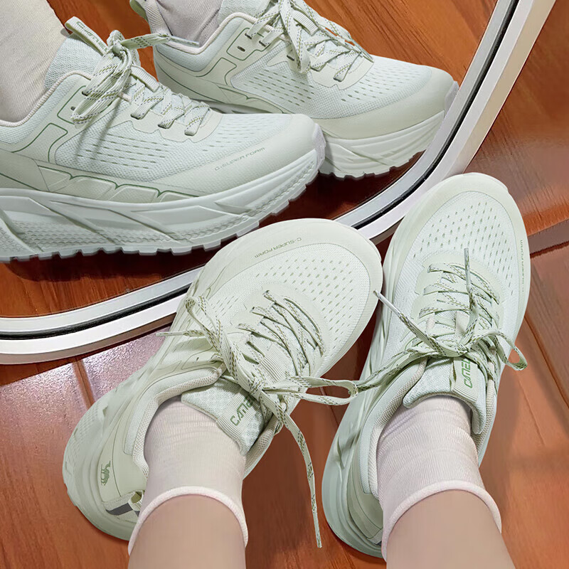 CAMEL Zhuiyun Thick-Soled Jogging Women's Shoes, Urban Casual All-Terrain, CD222CL7714-1, Avocado Green, Size 36