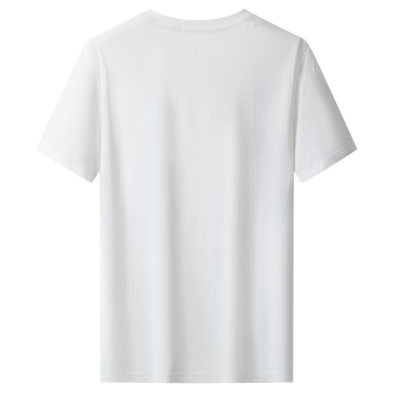 LIMENG Men's And Women's Solid Color 180g Pure Cotton Short-Sleeve T-Shirt, Round Neck, Loose Fit, Undershirt, White, M